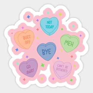 Funny Candy Conversation Hearts Sticker